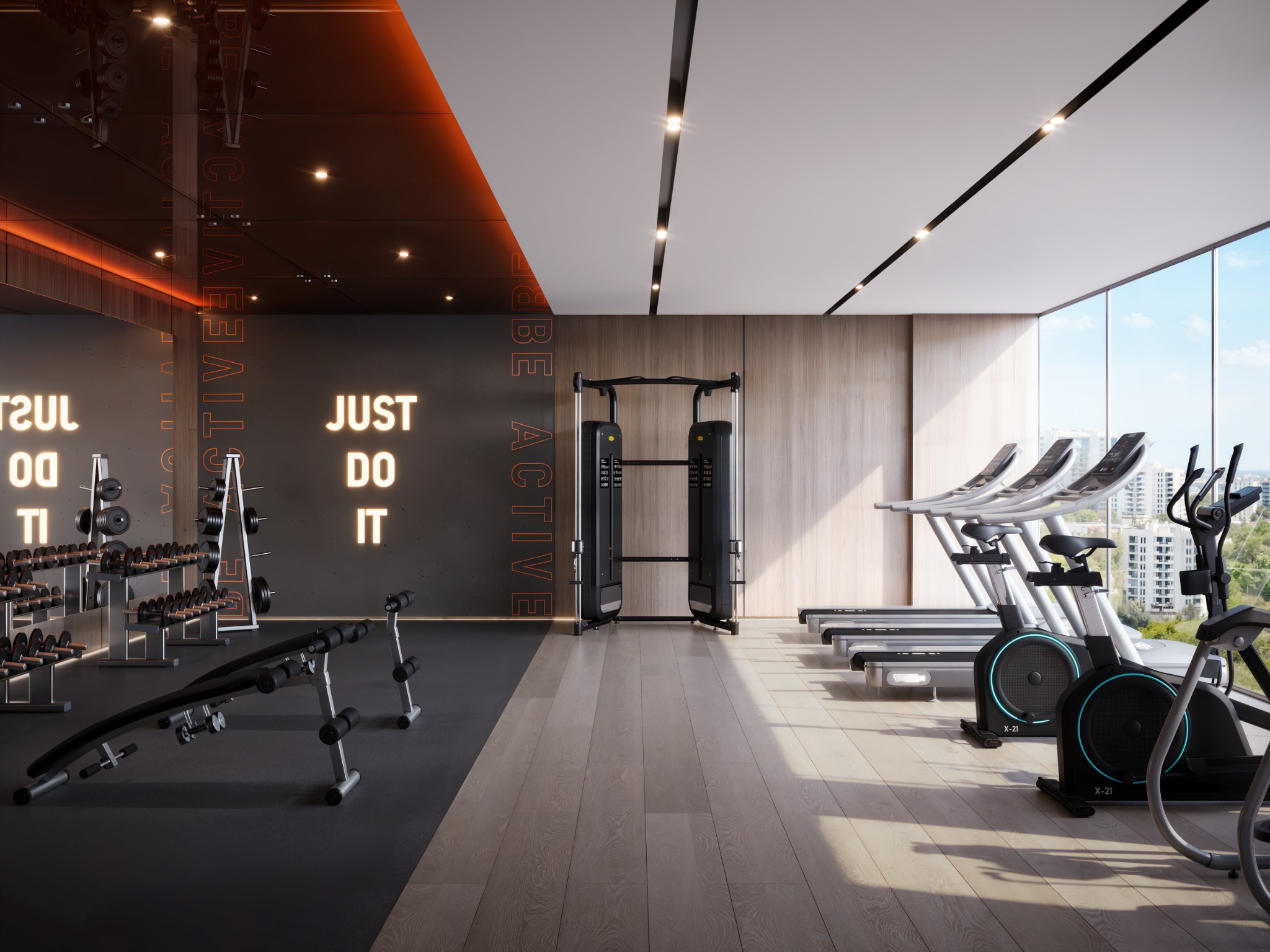 Fully equipped fitness centre at Solen Residence